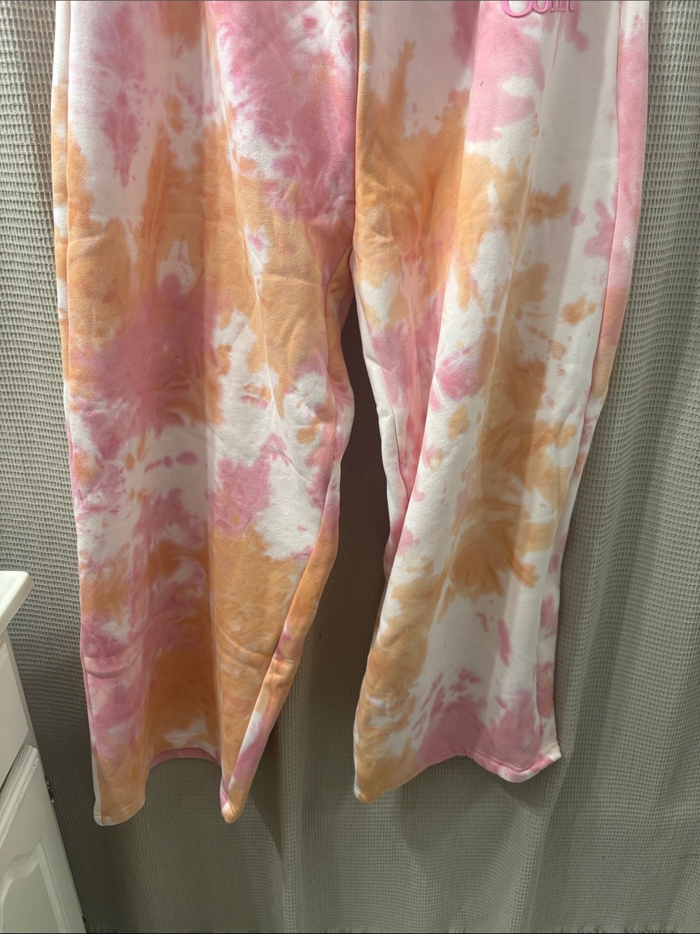 Comfrt Tie-Dye Pink & Peach Jogger Bottoms - Picture 6 of 9